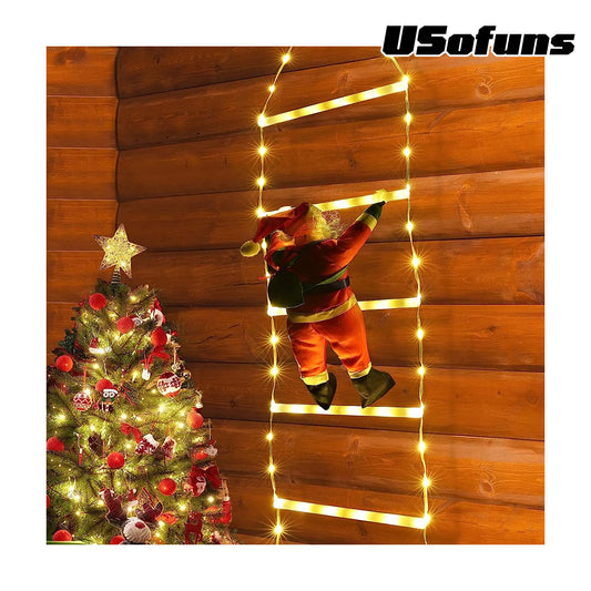 Christmas Santa Climbing Stairs Light
