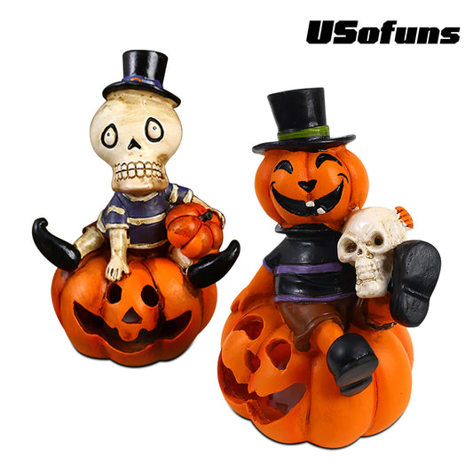 Halloween pumpkin skull lantern