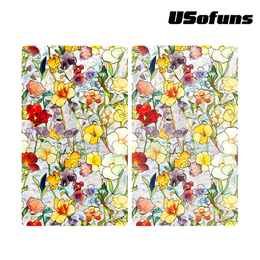 Floral Window Privacy Frosted Stained Glass Film