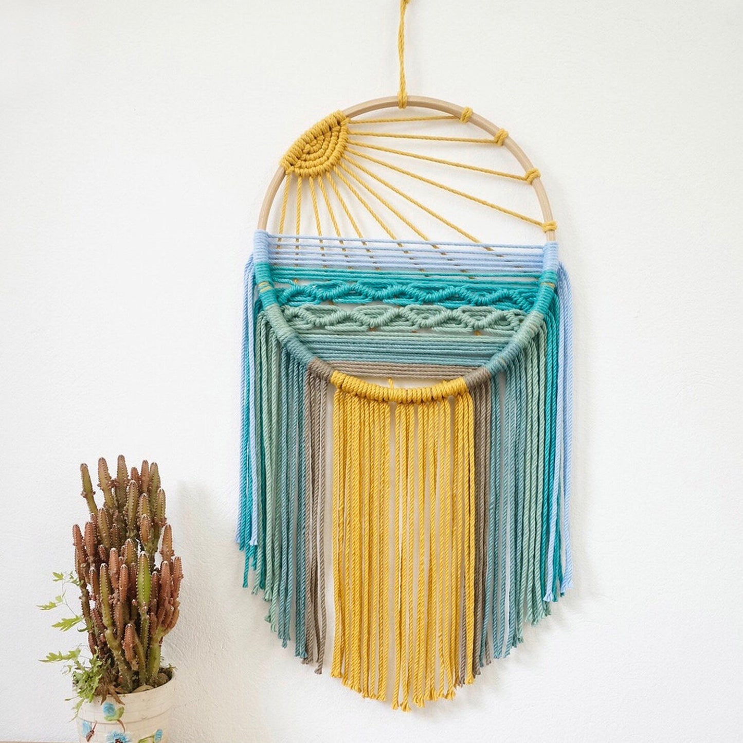 Handwoven Sunrise Bohemian Tapestry