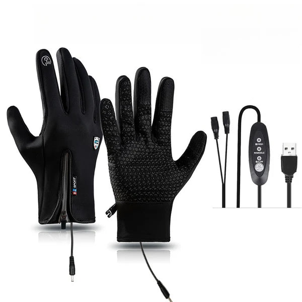 USOFUNS-Windproof Waterproof Heated Gloves