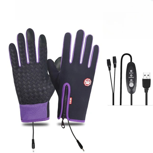 USOFUNS-Windproof Waterproof Heated Gloves