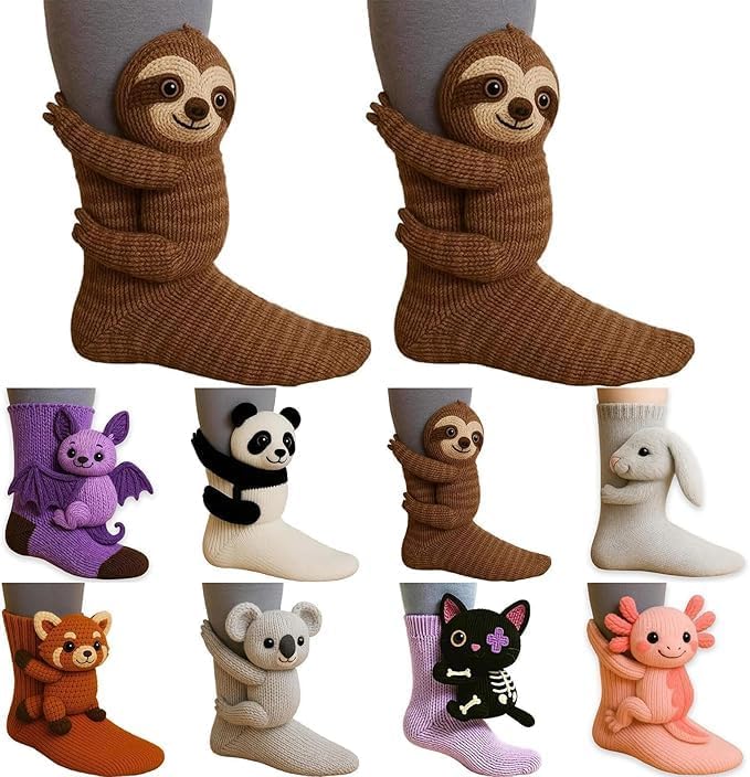 Cozy 3D Knit Animal Socks