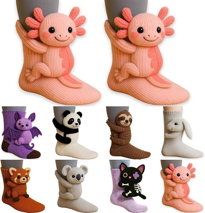 Cozy 3D Knit Animal Socks