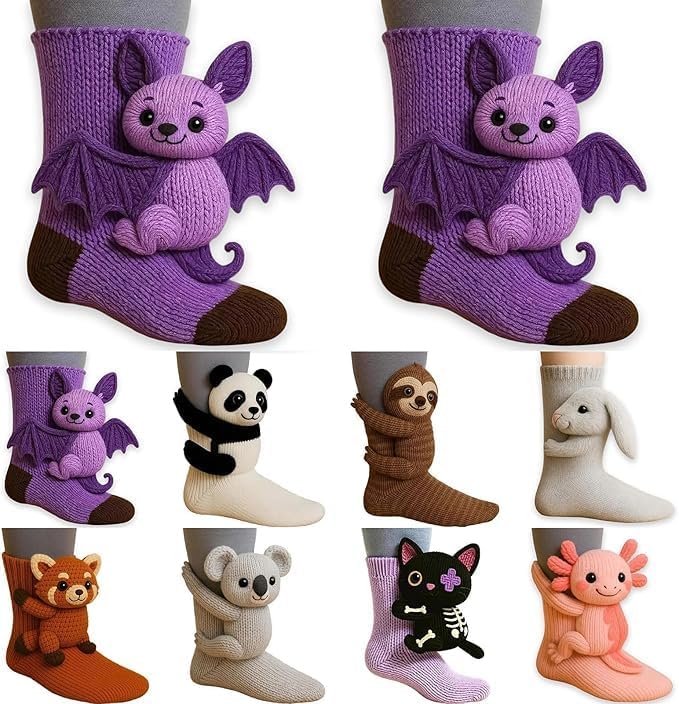 Cozy 3D Knit Animal Socks