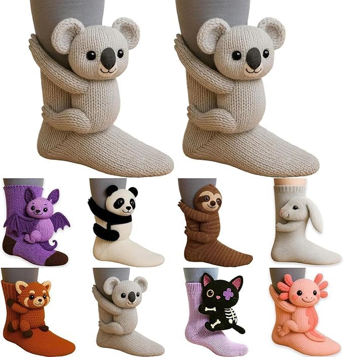 Cozy 3D Knit Animal Socks