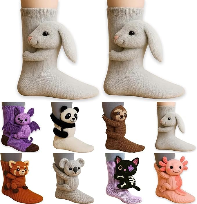 Cozy 3D Knit Animal Socks