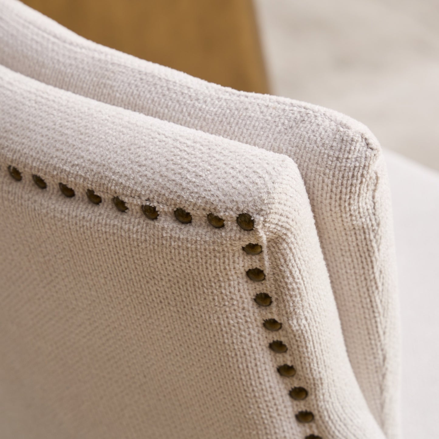 Upholstered Beige Dining Chairs Set of 2