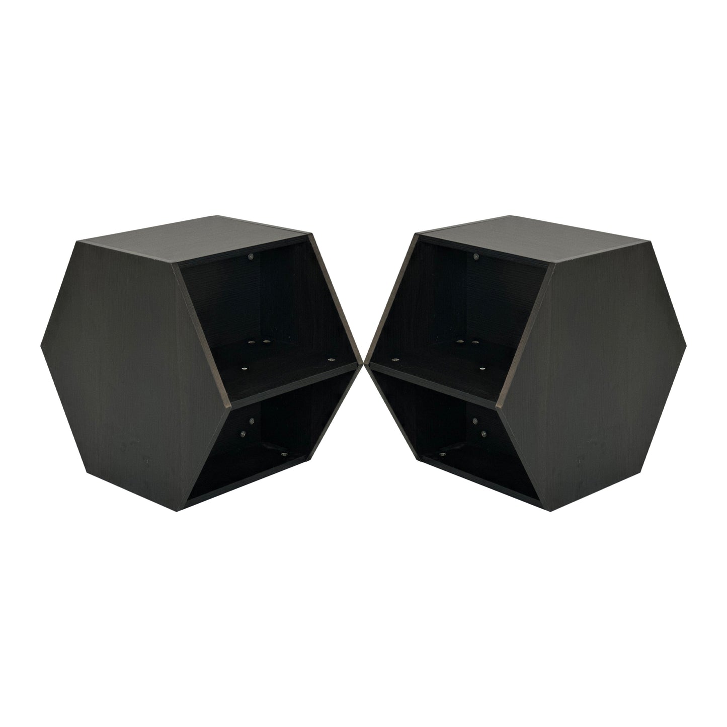 47.24'' Hexagonal Coffee Table Side Table Nightstand Burmese Sumac 2PCS