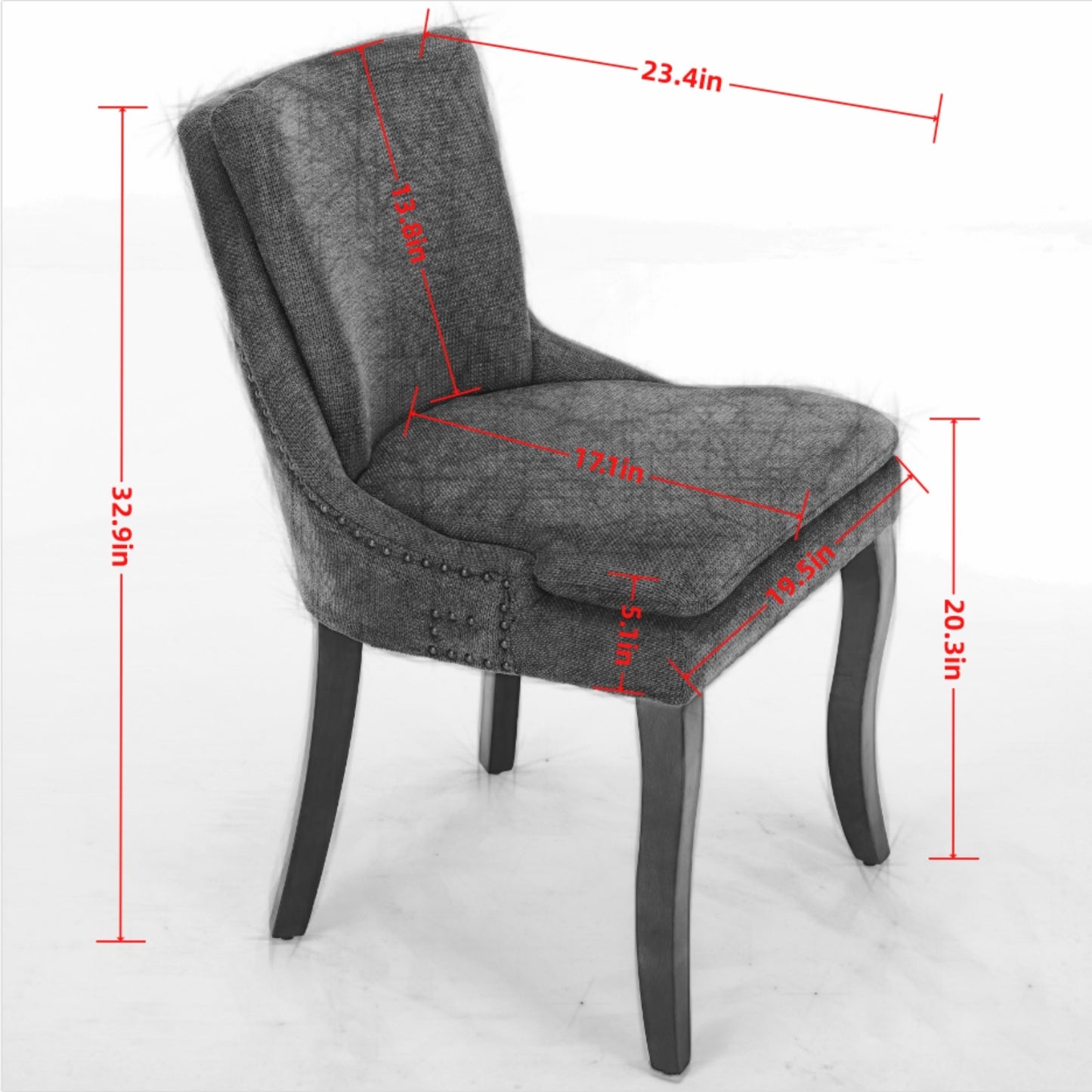 Upholstered Beige Dining Chairs Set of 2