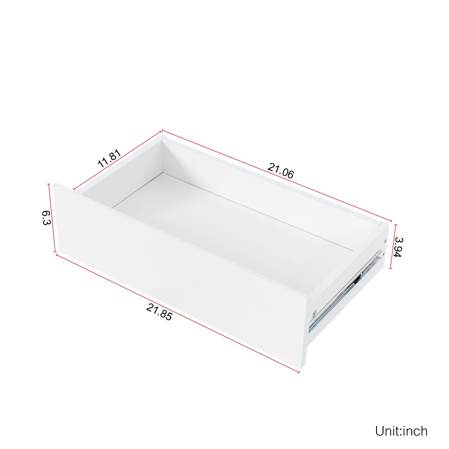 Three-layer White Pantry Cabinet with Drawers