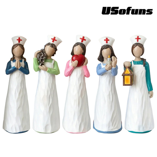 Hand-Painted Resin Angel Nurse Statue