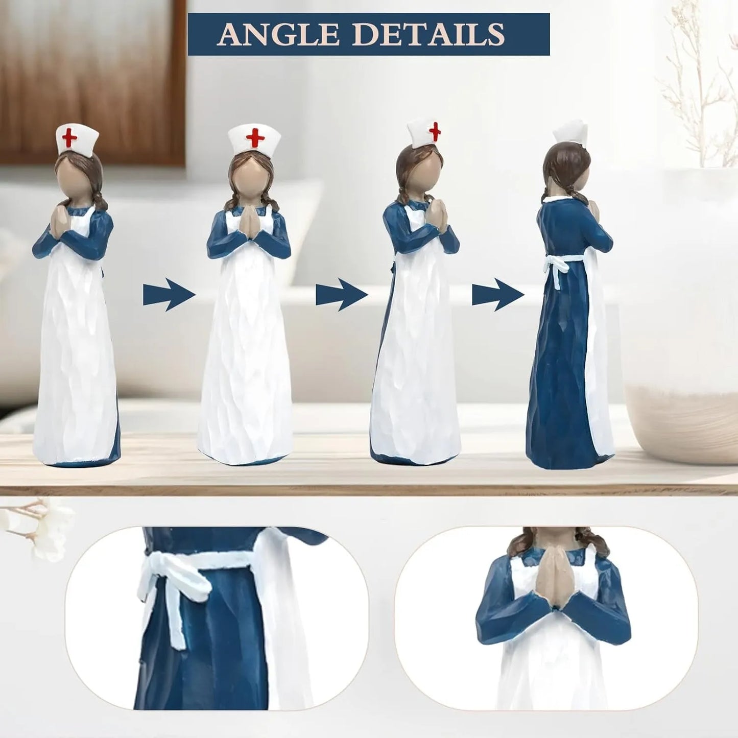 Hand-Painted Resin Angel Nurse Statue
