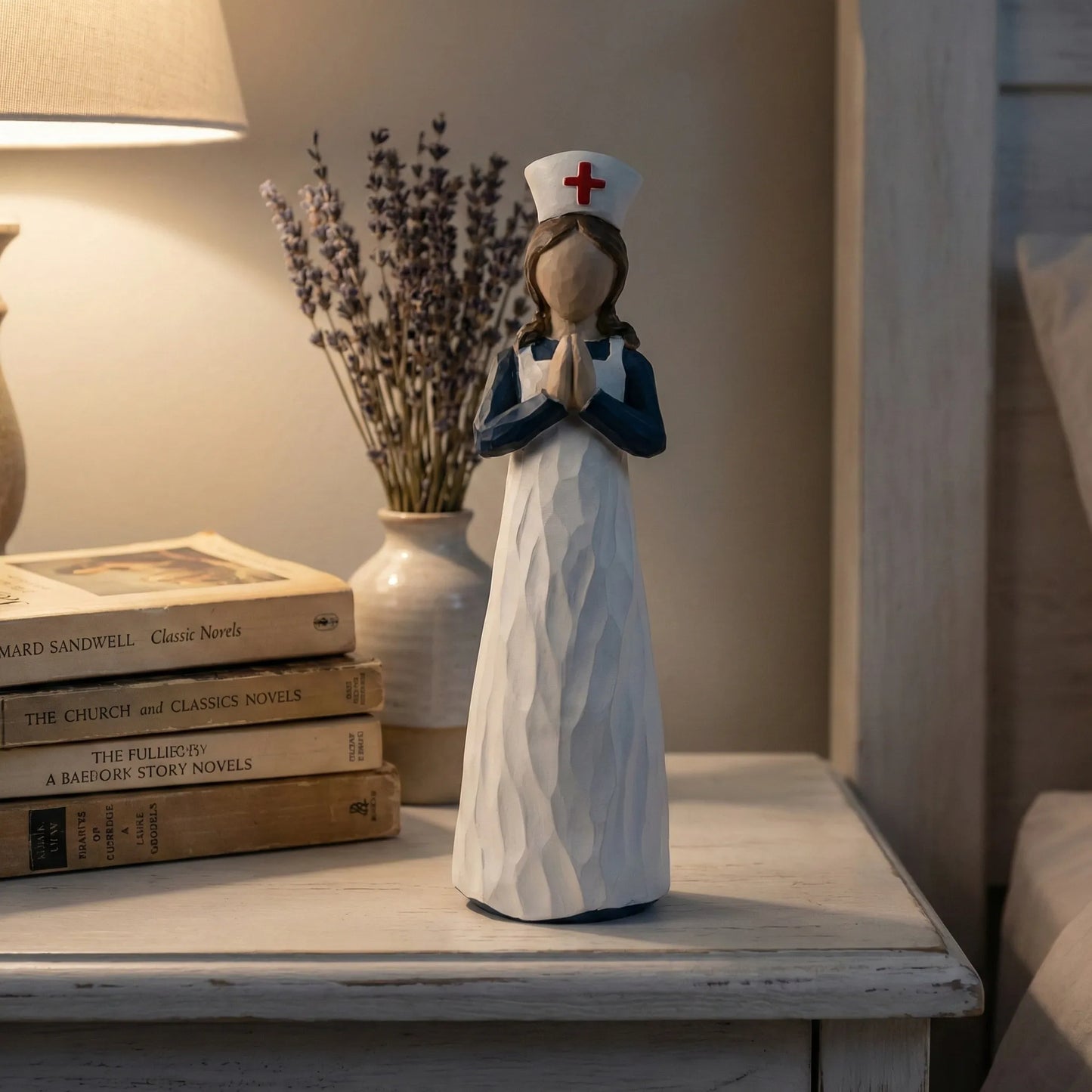 Hand-Painted Resin Angel Nurse Statue