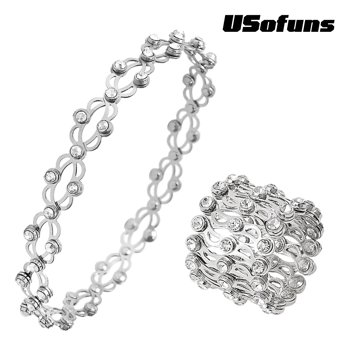 Convertible Bangle Ring with Sparkling CZ