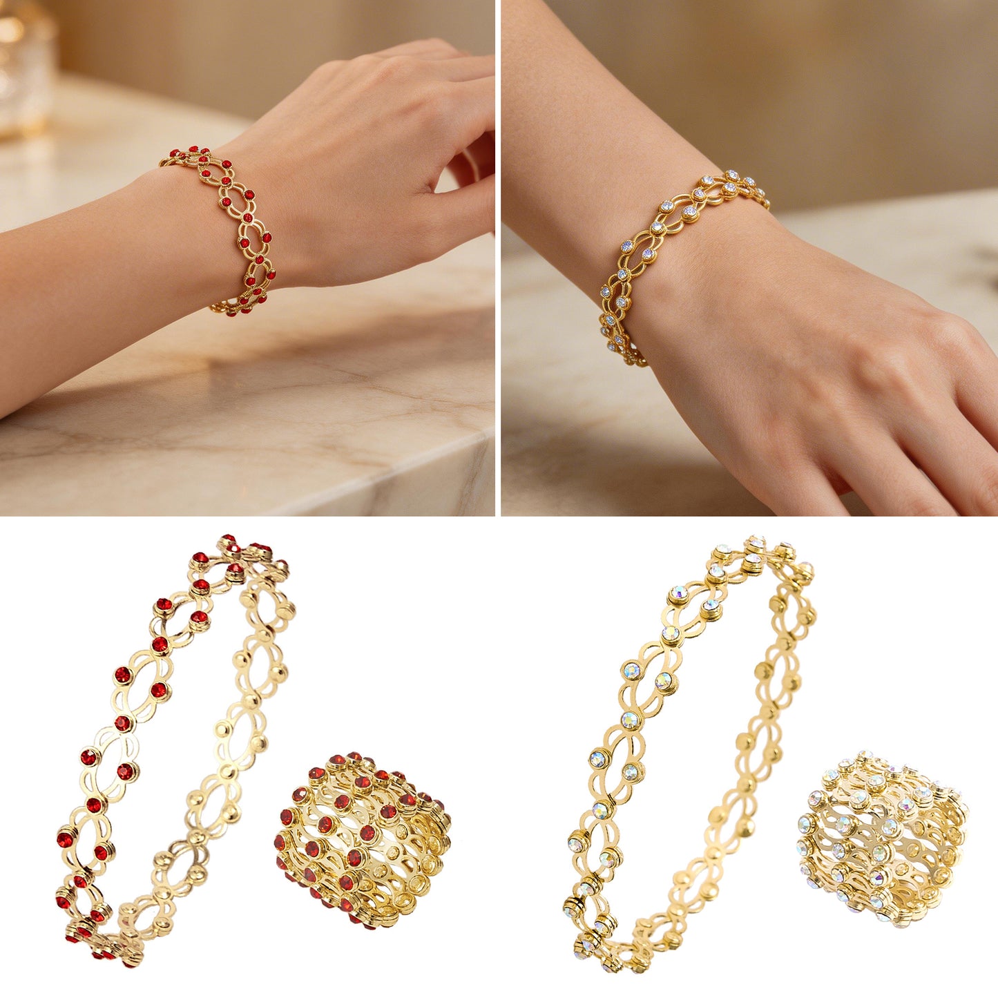 Convertible Bangle Ring with Sparkling CZ
