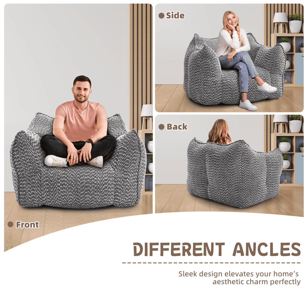 Sofa chairs with highly resilient foam for living rooms and bedrooms, comfortable square lazy sofas, sofas for adults to play, read and watch TV