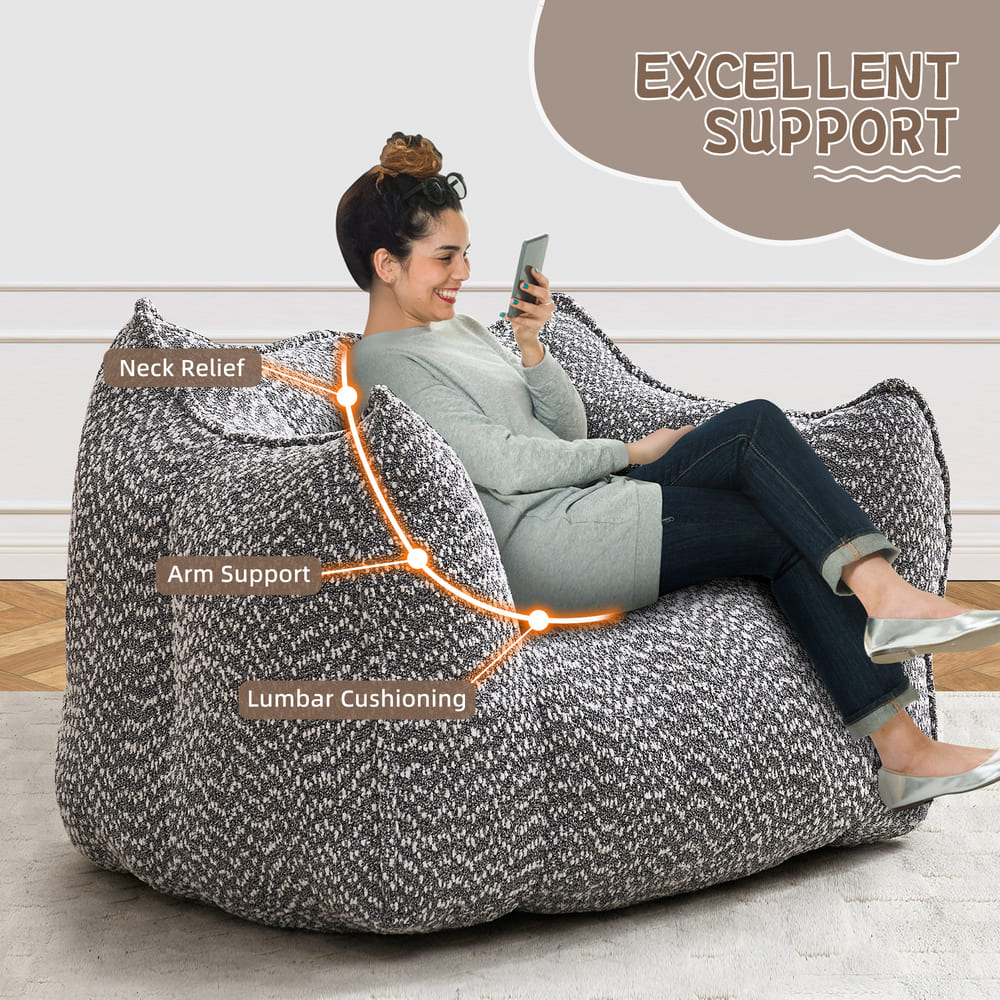 Sofa chairs with highly resilient foam for living rooms and bedrooms, comfortable square lazy sofas, sofas for adults to play, read and watch TV