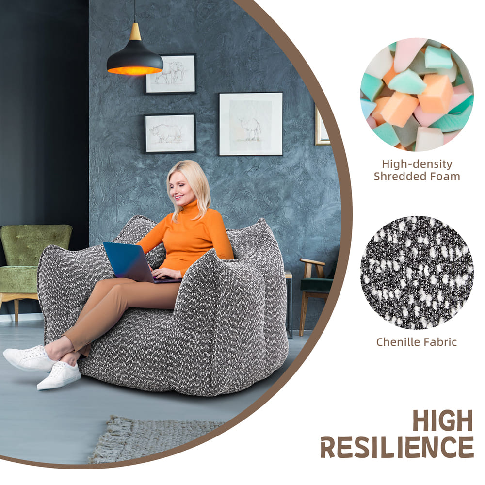 Sofa chairs with highly resilient foam for living rooms and bedrooms, comfortable square lazy sofas, sofas for adults to play, read and watch TV