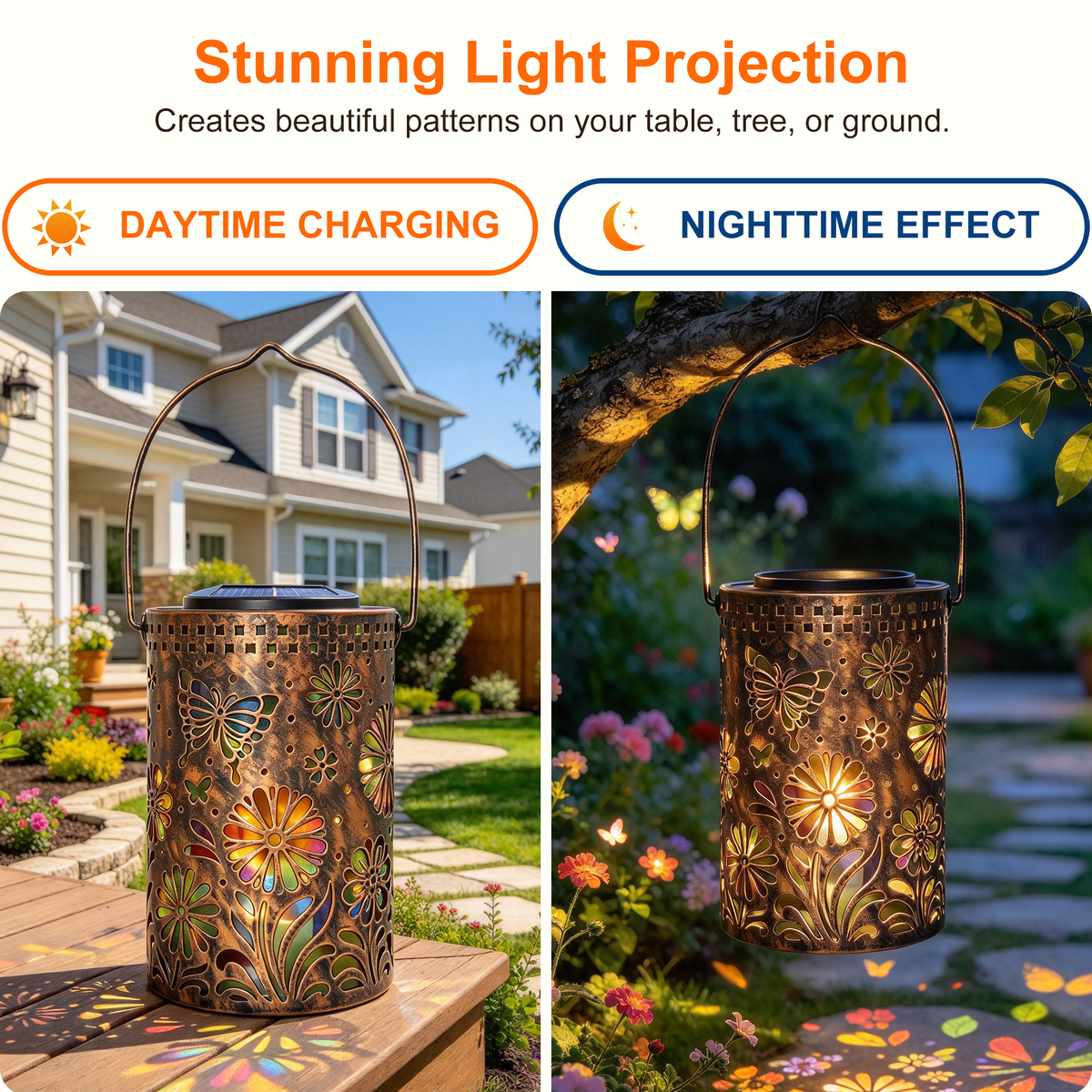 Butterfly Solar Lanterns Waterproof Hanging Lights