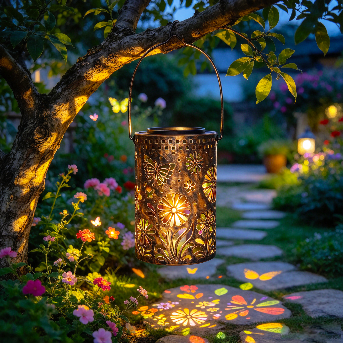 Butterfly Solar Lanterns Waterproof Hanging Lights