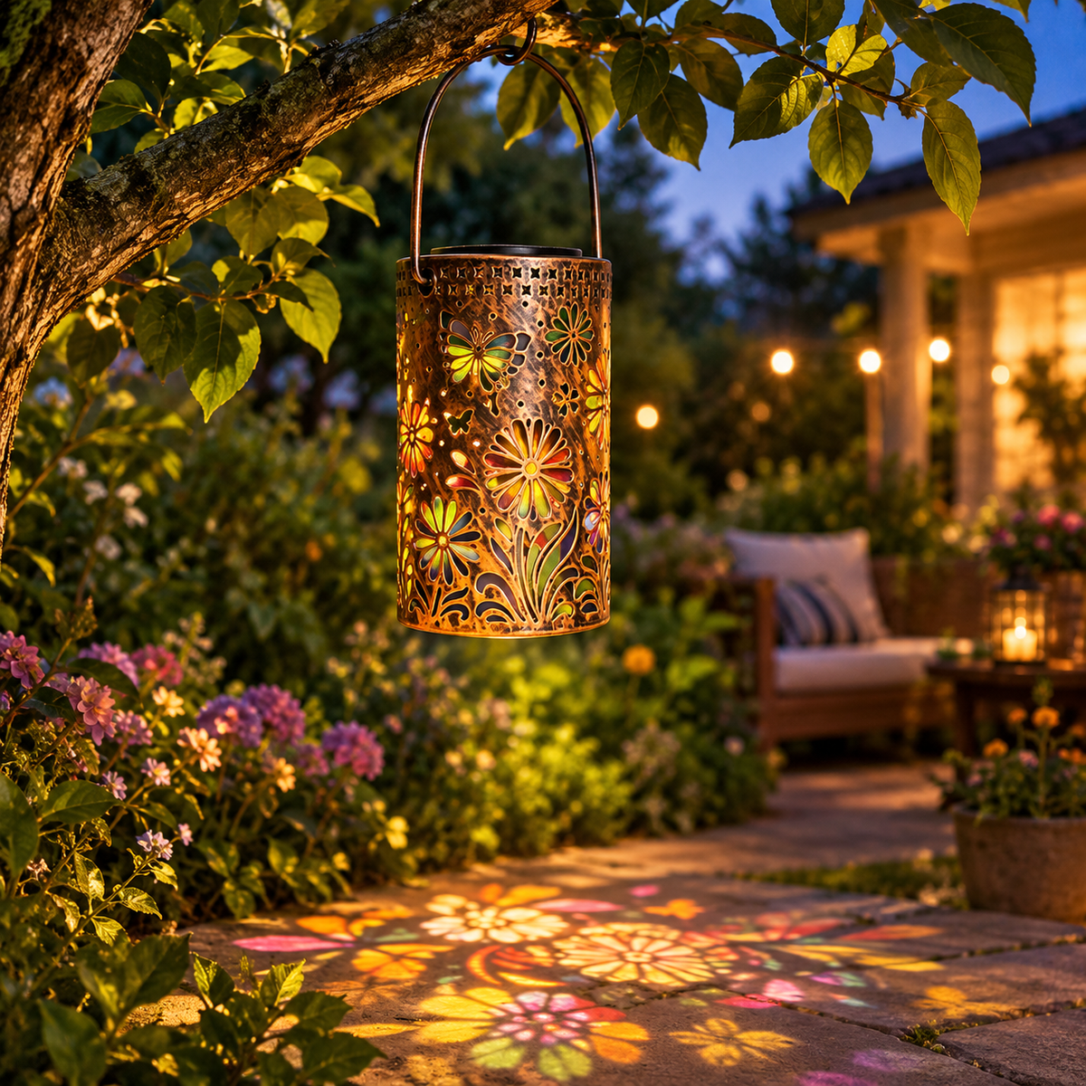 Butterfly Solar Lanterns Waterproof Hanging Lights