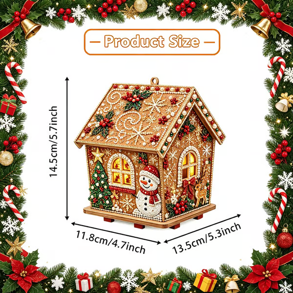 3D Christmas Wooden House Diamond Art Kit