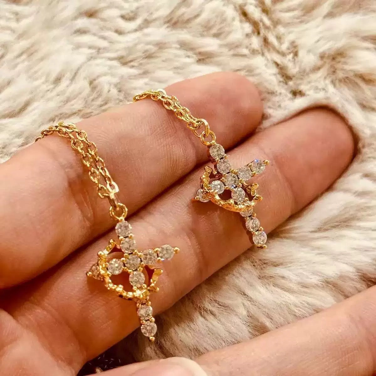 Crown Cross Necklace