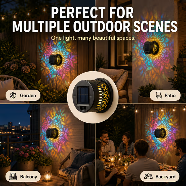 Solar Mandala Wall Light Projector
