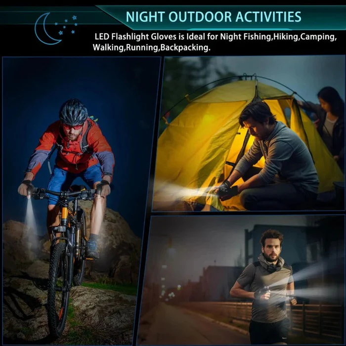 Hands-Free LED Flashlight Waterproof Gloves