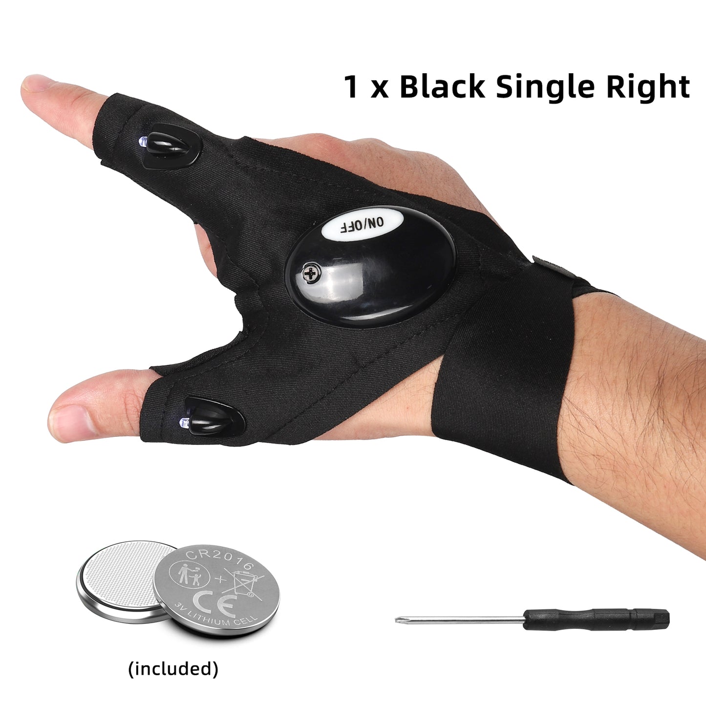 Hands-Free LED Flashlight Waterproof Gloves