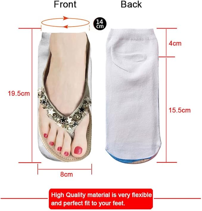 Women Manicure Print Flip Flop Socks