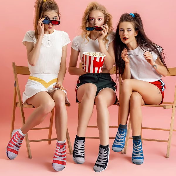 Women Manicure Print Flip Flop Socks