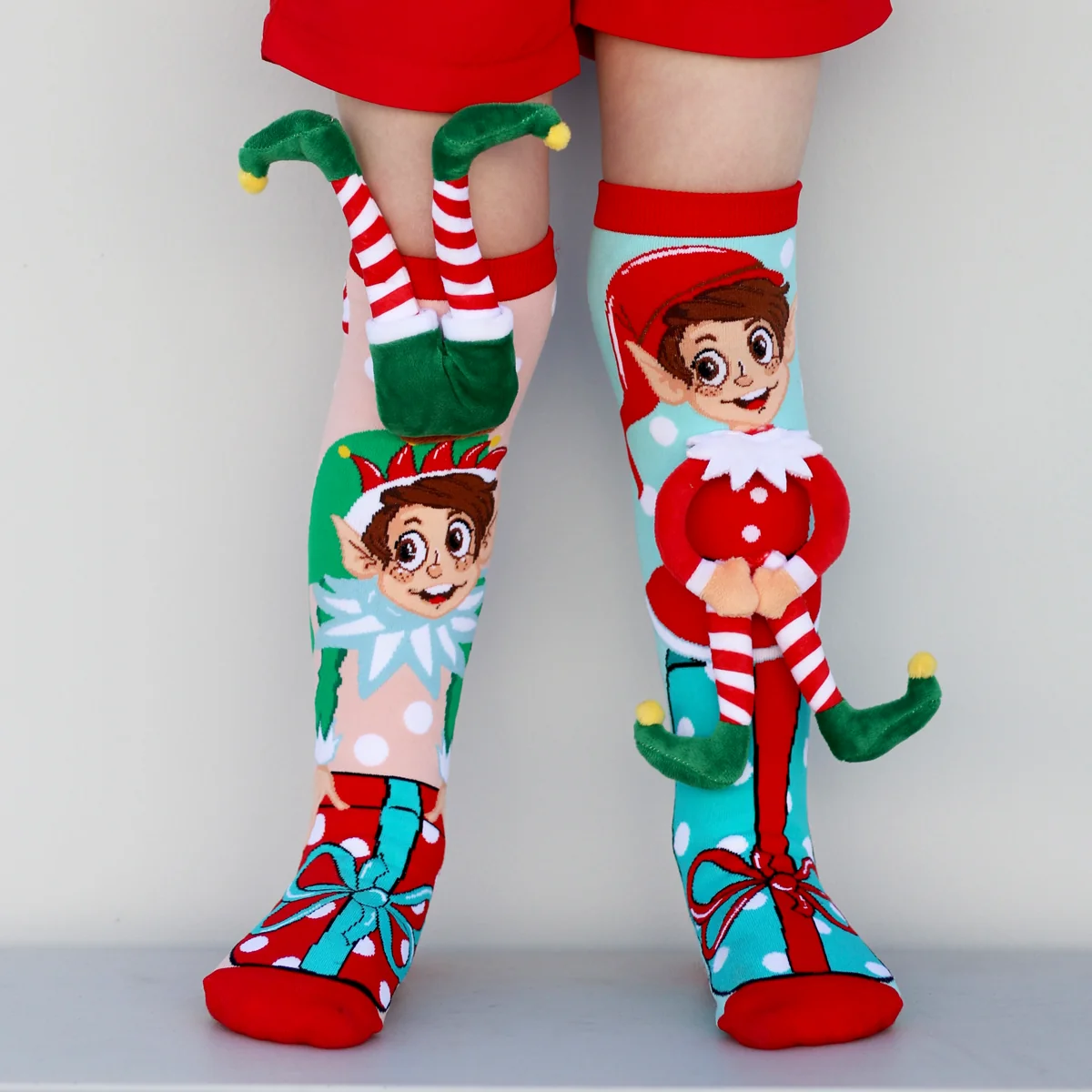 3D Christmas Elf Socks – Fun Plush Character Socks