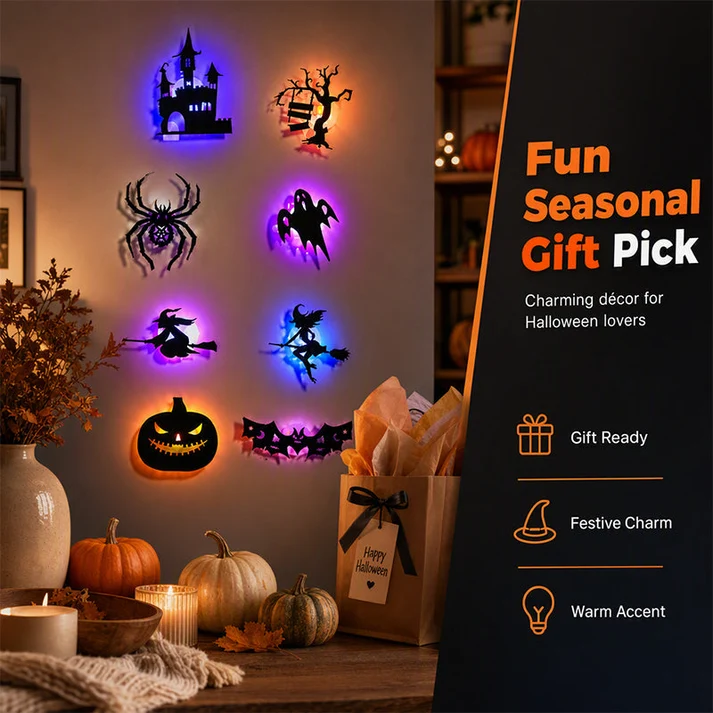 Halloween LED Silhouette Wall Light Stickers