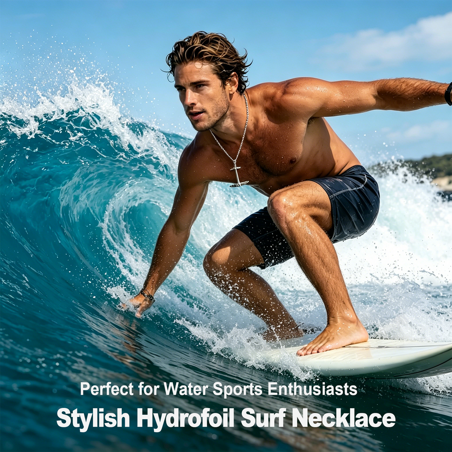 Hydrofoil Surf Pendant Necklace