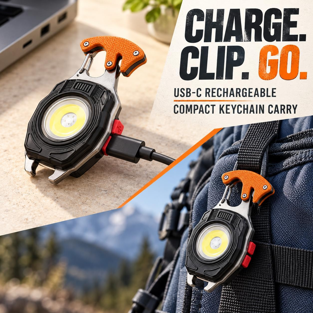 8-in-1 Multifunctional Keychain Flashlight