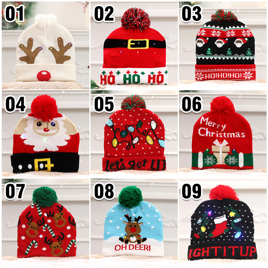 Christmas LED Light Knitted Beanies