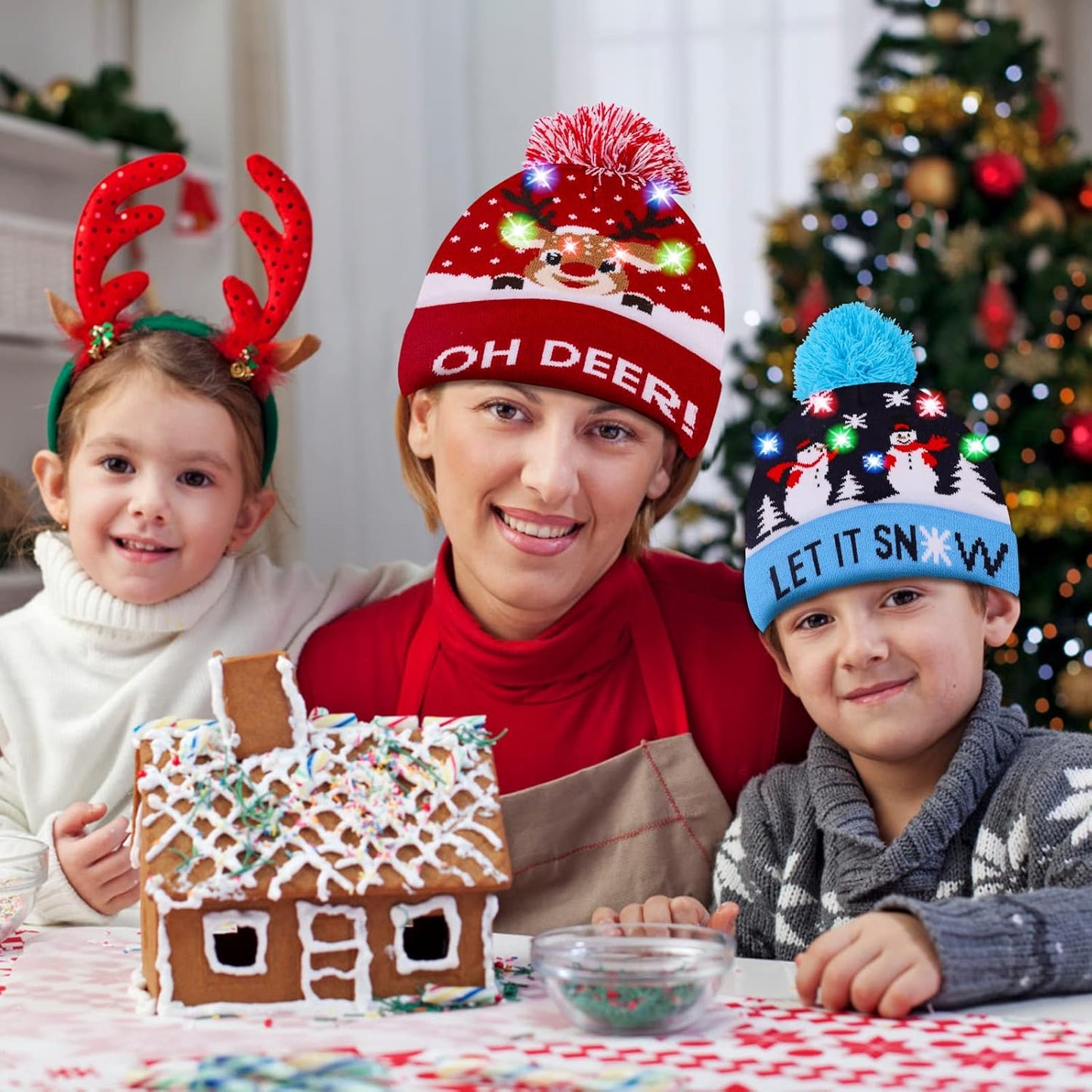 Christmas LED Light Knitted Beanies