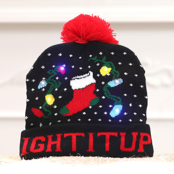 Christmas LED Light Knitted Beanies