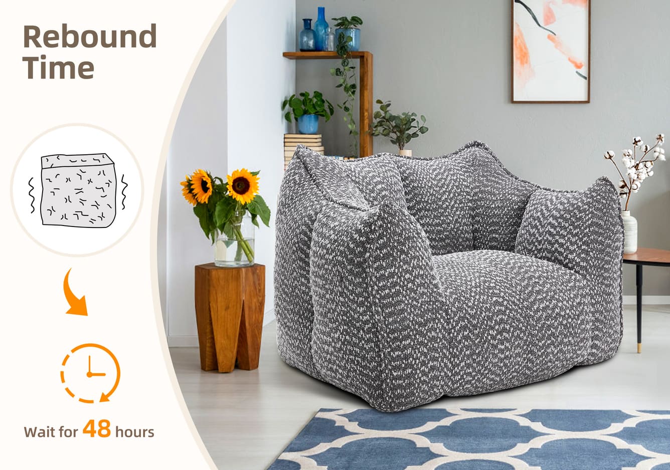 Comfortable Square Lazy Sofas Chair