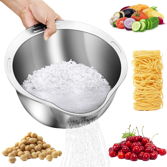 3 in 1 Multi-Functional Rice Washer Strainer Bowl
