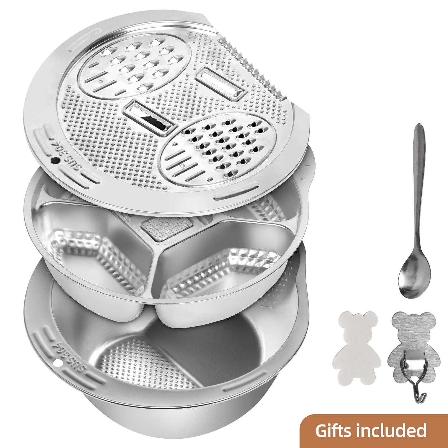 3 in 1 Multi-Functional Rice Washer Strainer Bowl