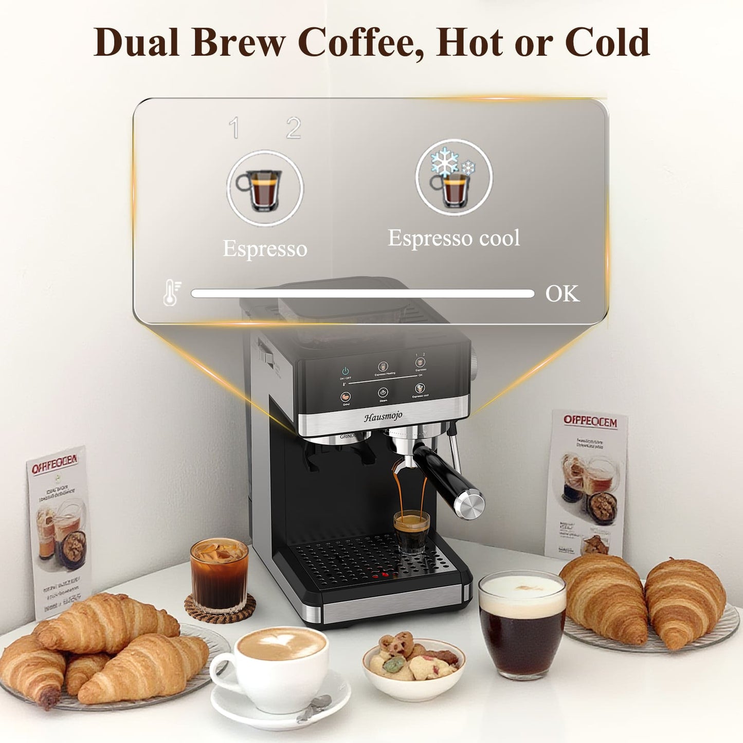 Usofuns Semi-Automatic Espresso Coffee Maker