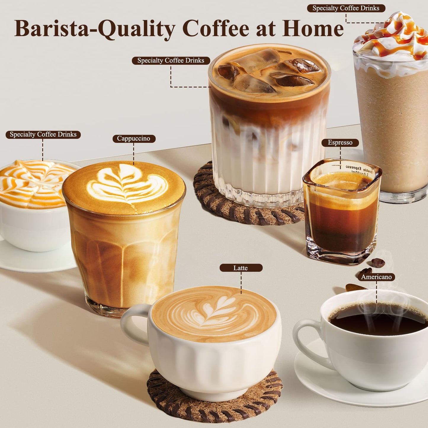 Usofuns Semi-Automatic Espresso Coffee Maker