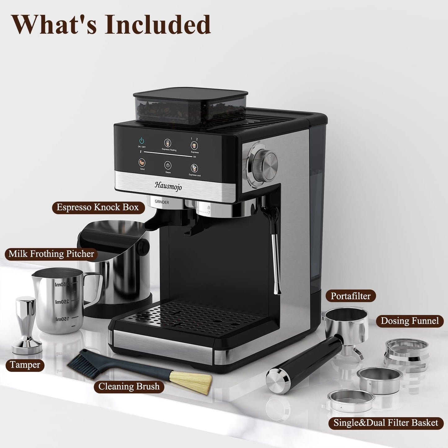 Usofuns Semi-Automatic Espresso Coffee Maker