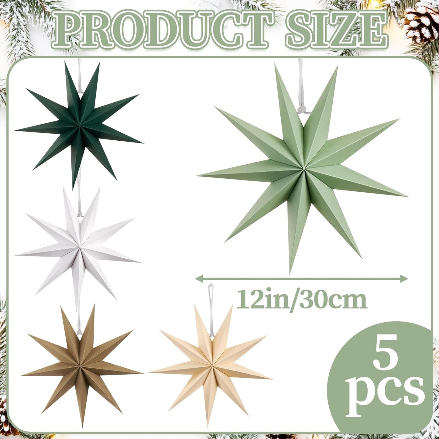 9-Pointed Paper Star Lanterns(12in)