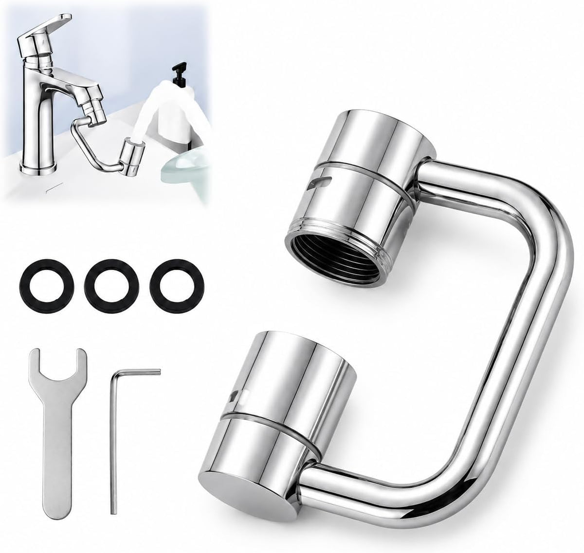 1080° Rotating Faucet Extender with 2 Spray Modes