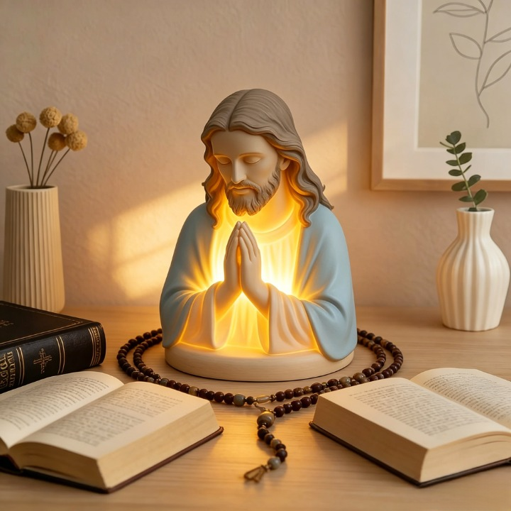 Handmade Jesus Prayer Night Light