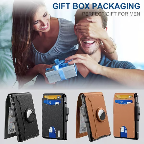 Wallet for Men - with Pop Up Aluminum Case